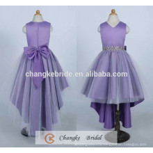 2017 China Custom Made Flower Girl Dress Ruffle Sash Bow Hi-lp Dress baby girl